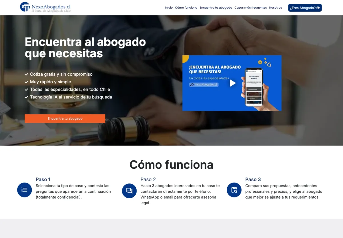 Nexo Abogados website