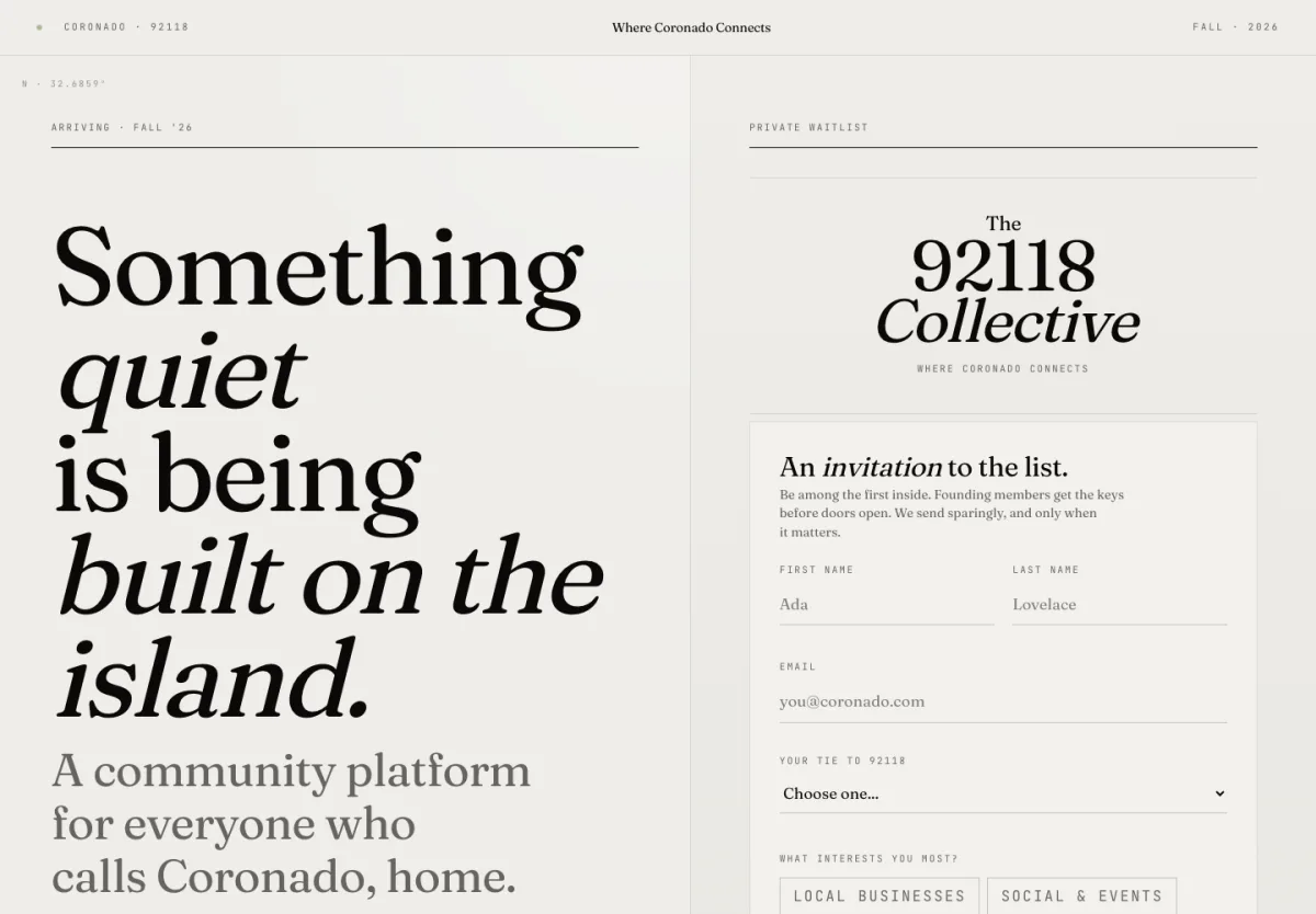 92118 Collective website